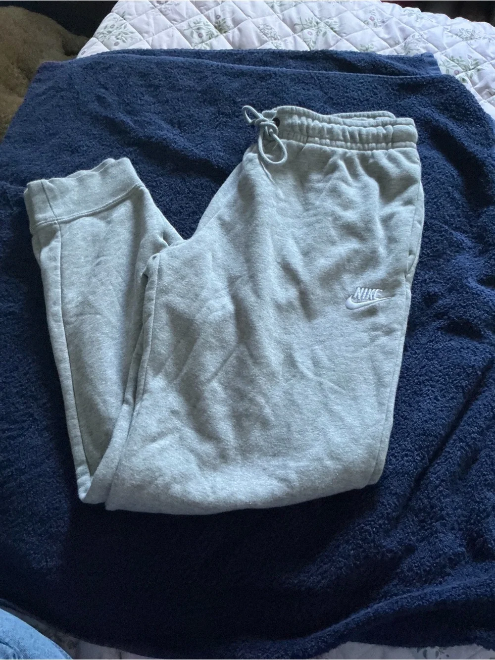 Nike Gray Embroidered Swoosh Joggers